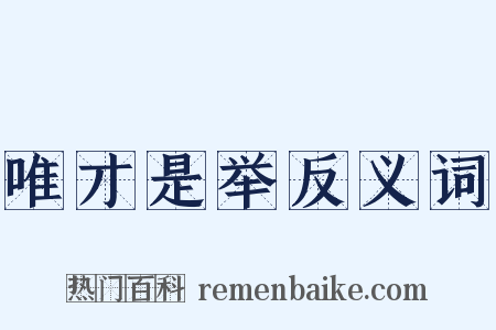 唯才是举反义词是什么意思的图片
